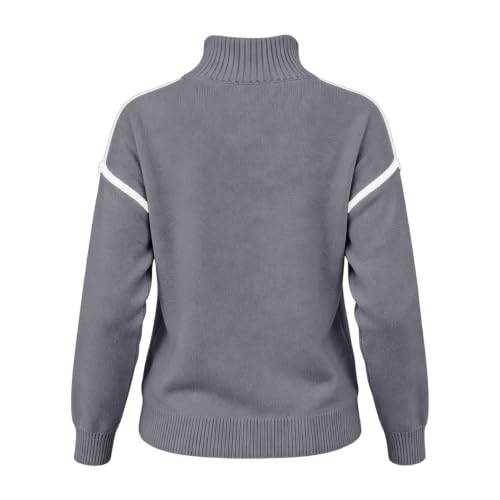 Half Zip Pullover Women Lightweight Collared Cropped Knit Sweaters - image 5