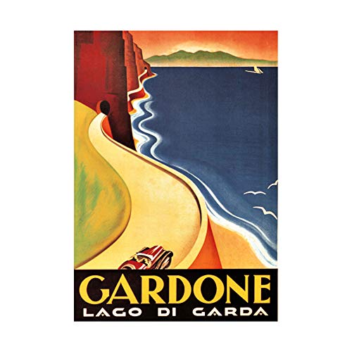Wee Blue Coo Travel Gardone Lake Garda Italy Picture Wall Art Print