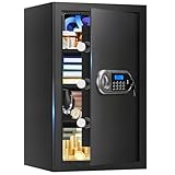 5.2 Cuft Large Safes for Home Use Fire and Water Proof, Anti-Theft Digital Security Safe Box With Programmable Keypad & Spare Keys, Home Safes Water and Fireproof for Money Valuables