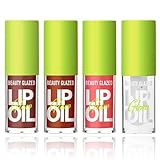 Rosarden Hydrating Lip Oil Gloss Set, 4 Pack Tinted Plumping Lipgloss Set, Long Lasting Lip Tint Lip Care Oil, Clear Tint Shiny Jelly Lip Gloss Lip Oil, Thanksgiving Gift Set