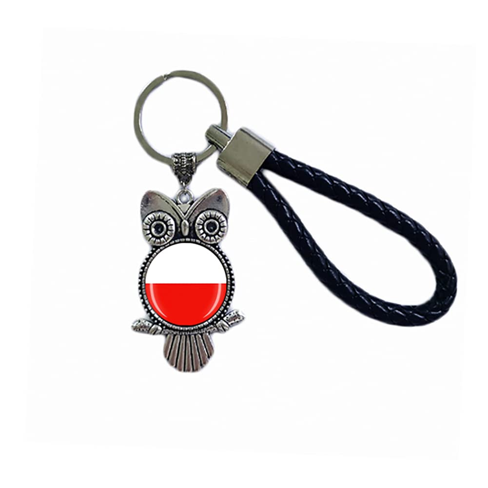Flag Key Chain Poland Souvenir Gift Key Ring Owl Pendant Keychain For Men Women