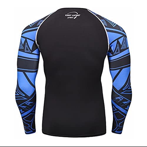 Sports Shirts for Men Dry Fit Long Sleeve Printed Rashguard Running Workout Training Pullover Top3
