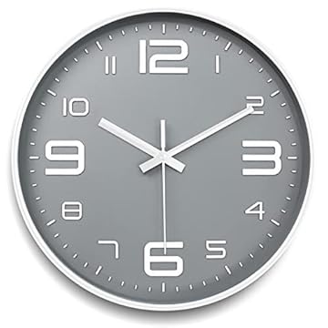Frasheng Orologio da parete 30 cm Moderno, Silenzioso, Circolare Facile Lettura per Casa Ufficio Cucina - Alimentato a Batteria