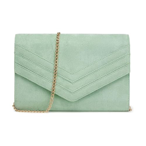 Miss Lulu Sac Pochette Femme Sacs Clutches Soirée, Sac à Main de Mariage avec Bandoulière en Chaîne Amovible, Utilisable en Sac à Épaule & Bandoulière