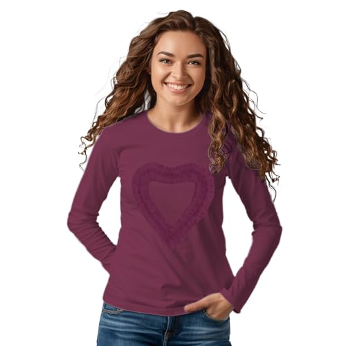Image of Girls' Heart-Shaped Long Sleeve T-Shirt