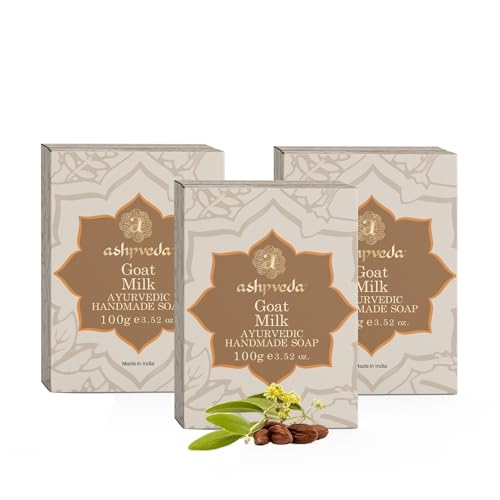 Image of Jojoba Oil & Goat Milk Handmade Bath Soap Bar for Skin Hydration, Nourishment, Tan Removal & Glowing Skin (100gm) (Pack of 3)