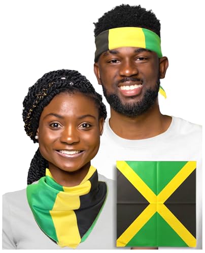 Jamaican Flag Bandana Large Jamaica Flag Bandana Headband Jamaican Headwrap Jamaica Clothing Bandanna