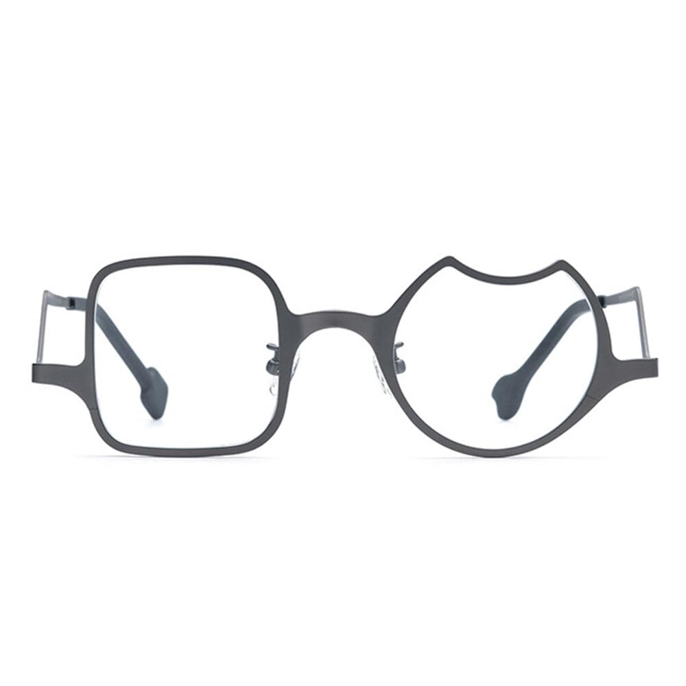 Quadrat Runden Lesebrille Titan, Asymmetrischer Farbe Rahmen Schlank Lesen Gläser, Lesebrillen Titan Ultraklare Sicht Männer Frauen, Lesehilfe für Herren & Damen