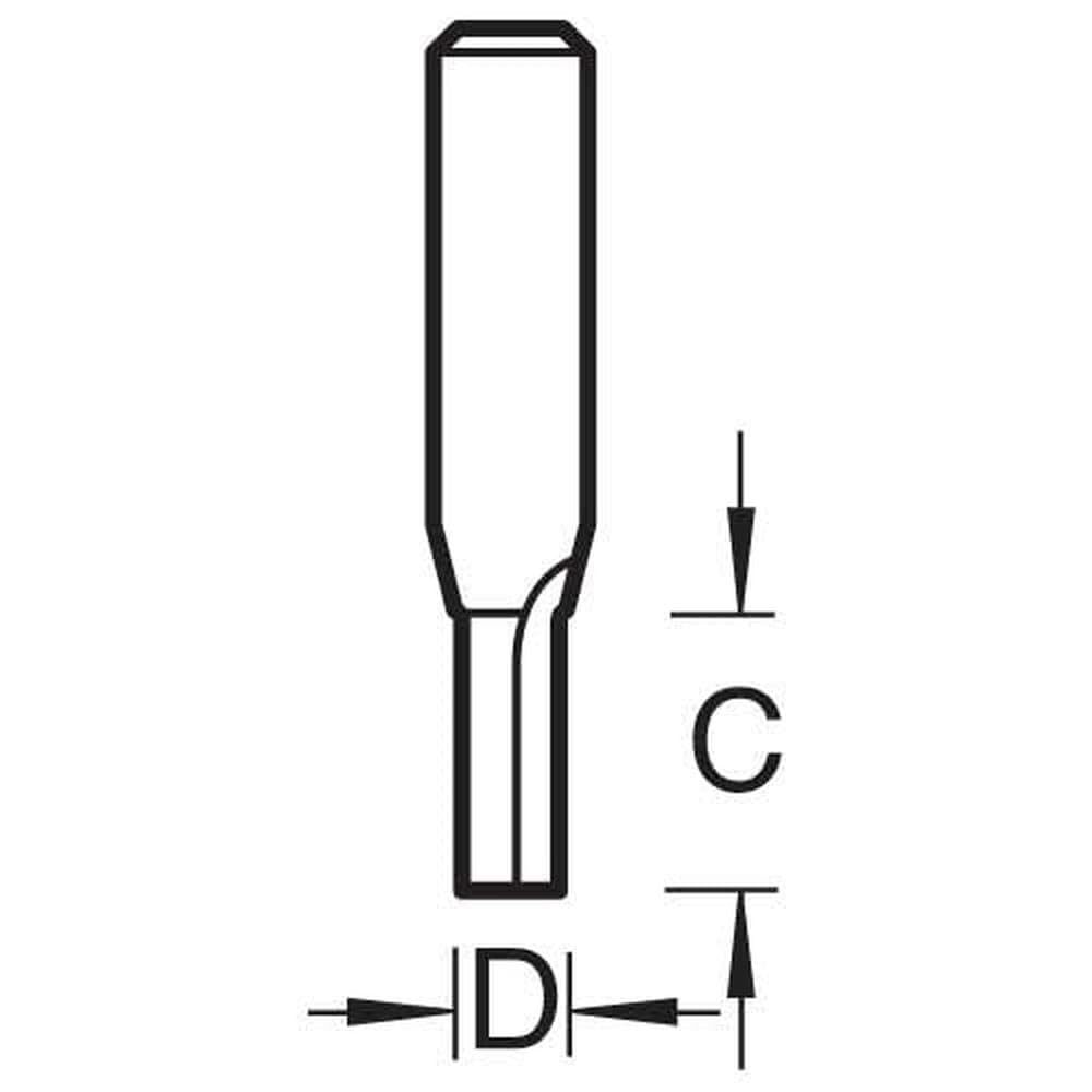 Trend Fresa de doble filo de 6 mm de diámetro x 25 mm de corte, apto para aplicaciones como grabado, ranurado, rebajado y mortajado poco profundo, C005AX8MMTC