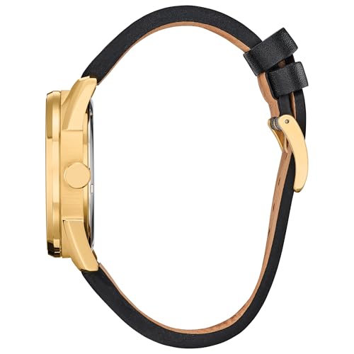 Image of Citizen Men's Eco-Drive Star Wars C-3PO Watch, Black Leather Strap, Yellow Dial, Day /Date (Model: BU4026-05W)