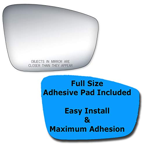 Mirror Glass + Full Size Adhesive Pad for 2013-2017 Volkswagen Passat Passenger Side Replacement - 2 Options Offered (2013 2014 2015 2017)