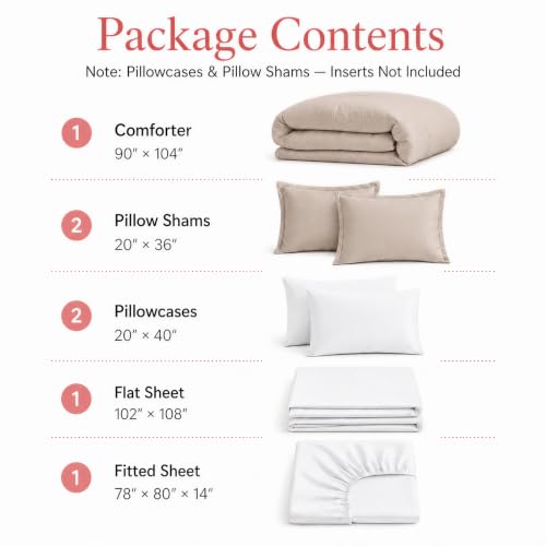 Image of weigelia King Comforter Set with Sheets - 7 Pieces Bed in a Bag King