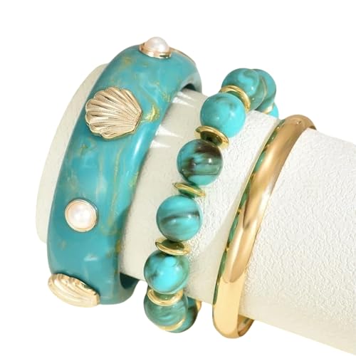 2。フェイクパールとアイアンチャームを備えた海にインスパイアされた調整可能な層状セット