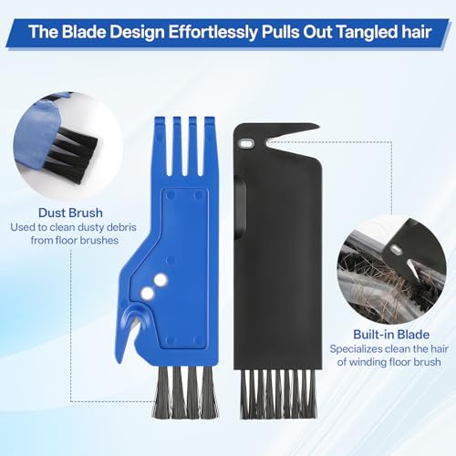 Image of 4 PCS Universal Handheld Vacuum Brush Cleaner Tool with Built-In Blade | Vacuum Cleaner Brush, 2-in-1 Vacuum Brush Cleaning Tool for Sweeping Robot