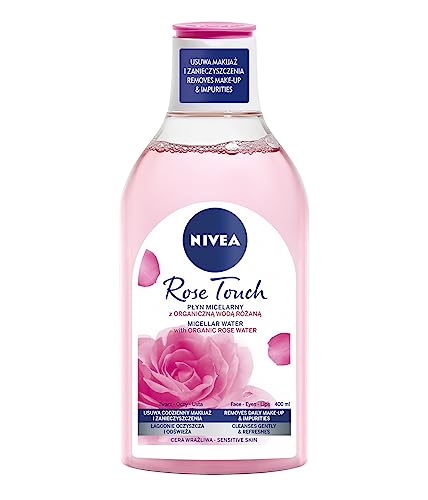 NIVEA Rose Touch - Líquido micelar con agua de rosas orgánica para pieles sensibles, 400 ml
