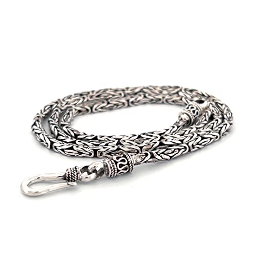 Chaîne byzantine argent sterling 2,5 mm faite main collier Bali