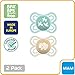 MAM Perfect Baby Pacifier, Patented Nipple, Developed with Pediatric Dentists & Orthodontists, 2 Pack, 0-6 Months, Unisex