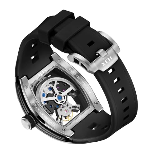 Image of ALIX Men's Automatic Skeleton Self-Winding Water Resistant Chronograph Analog Watch