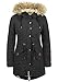 Produktbild DESIRES Liv Damen Winter Jacke Parka Mantel Winterjacke gefüttert mit Kunst-Fellkapuze und Teddyfutter, Größe:M, Farbe:Black (9000)