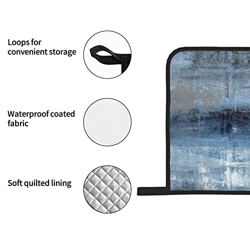 Blue And Grey Abstract Art Oven Mitts And Pot Holders Sets Of 4 Polyester High Heat Resistant Oven Mitts With Oven Gloves And Hot Pads Potholders For Kitchen Bbq Non-Slip Cooking Mitts #TOP5