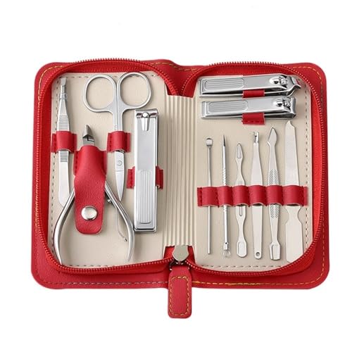 Kit de manicura y pedicura, Cuidado Personal, cortaúñas, cortaúñas portátil de Acero Inoxidable, Set de Belleza, cortaúñas de 12 Piezas.