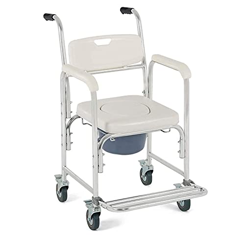 LXBH Toilettenstuhl Fahrbar Auf Rollen, Dusch Badehilfen Duschstuhl Mit...