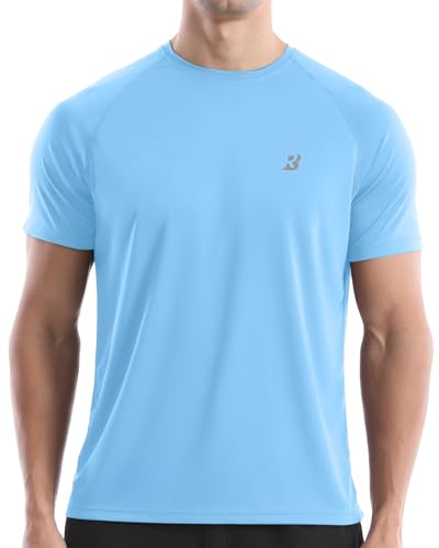 Roadbox Men's Rash Guard Short Sleeve, UPF 50+ UV Sun Protection Swim Shirts, Quick Dry Lightweight Water Surf Beach T-Shirt