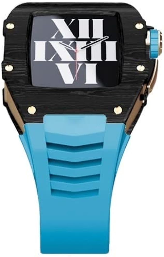 houcy new metal case for apple watch 44mm 45mm stainless steel watch strap for apple watch 7 41mm band shell iwatch series 6 5 se color 10mm gold c