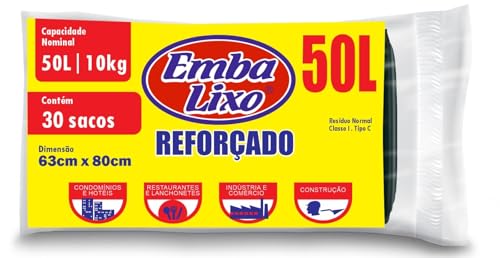 SACO PARA LIXO EMBALIXO SUPER PROFISSIONAL 50L - C/ 30 SACOS