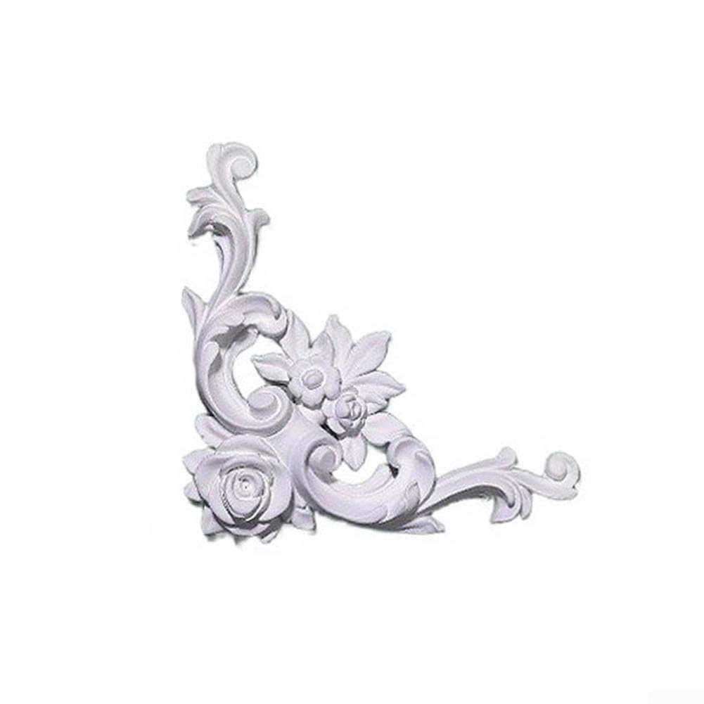 Moulure polyuréthane avec rose et scrollwork 17cm pour garniture murale blanche