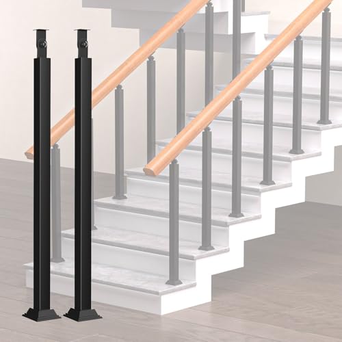 Poteaux d'escalier noirs réglables de 85 cm pour rénover votre balcon - 2