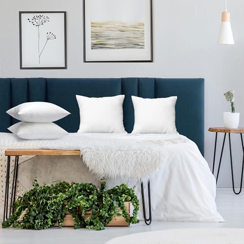 Image of Utopia Bedding Throw Pillows (Set of 4, White) - 14 x 14 Inches Down Alternative Pillows for Bed, Sofa, and Couch - Fluffy Decorative Stuffer Pillow for Indoors & Outdoors