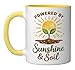Gardening Sunshine Soil - Eco Nature Conservation Green Ceramic Mug, Yellow/White