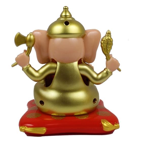 Image of YBN Plastic Moving Hand Solar Powered Ganesha Statue For Car Dashboard Home Decor And Office | Ganpati Bappa | Solar Powered Lord Ganesh Ji Moving Hand (Small) (Ganesh Ji), 8 cm , 7 cm