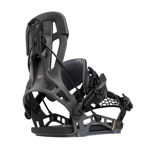 Nidecker Flow NX2-Carbon Hybrid Snowboard Bindung – Schwarz – Carbon Baseplate mit Hybrid Strap & Dual Entry – Größe M