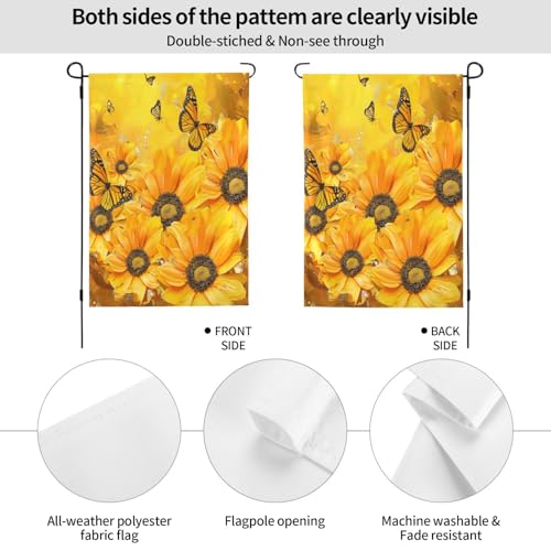 Drapeau de maison polyester 71x101 drapeau de jardin fleurs jaunes