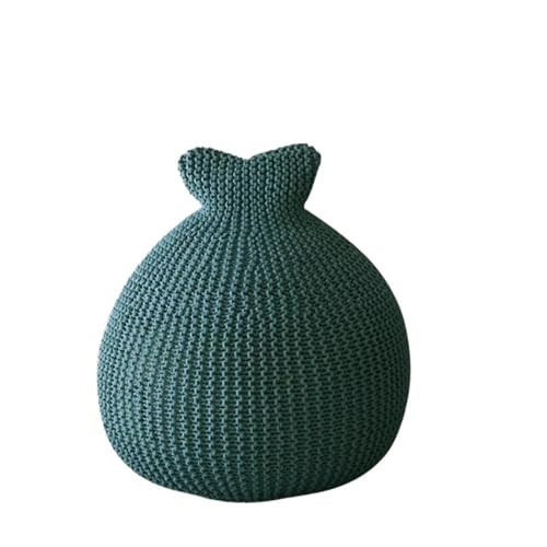 SHBHWS Funda pequeña for puf de Punto, sin Relleno Interior para Relajarse en Interiores y Exteriores(D60cm-dust Green)