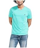 Nautica Men's J-Class Logo V-Neck T-Shirt, Aqua Lagoon, X-Small