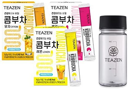 Amazon Teazen コンブチャ3種 柚子 ベリー レモン Kombucha 3kinds Citron Berry Lemon 5g X 30st Bpa Free Bottle 350ml メモリ付きさわやかな果物の炭酸水の味 おいしい 柚子茶 美容茶 ダイエット茶 健康茶 Beauty Tea Diet Tea Healthy Tea おまけ Teazen