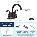 Moen 84115BRB Idora 10.2 cm Centerset 2-uchwytowa bateria łazienkowa z brązu śródziemnomorskiego