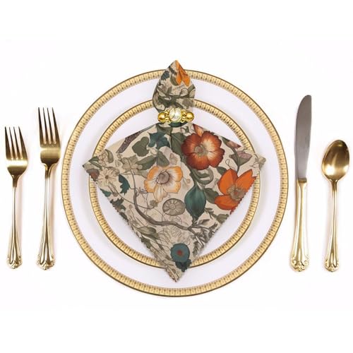 Servilletas de Tela con patrón Retro floral cuadradas 47.5 cm miniatura 3