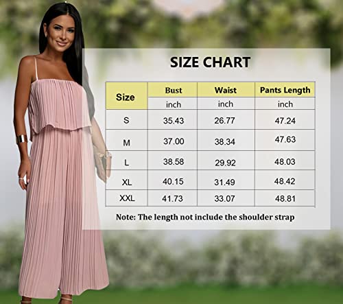 Loopfkl Jumpsuits For Women Dressy Casual Pleated Summer Jumpsuits Dressy Wide Leg Sleeveless Elegant Pants Rompers (Green, M) #TOP5