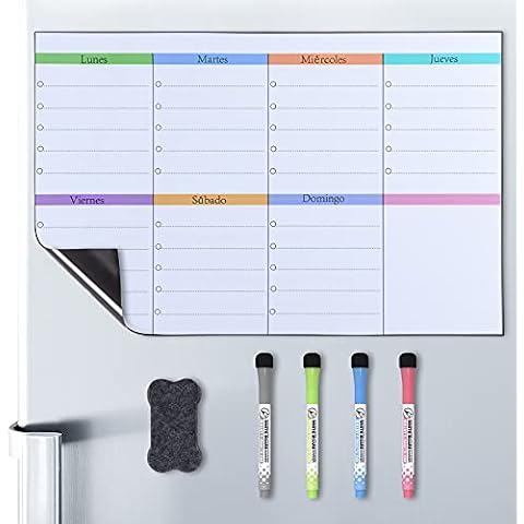 POPRUN Magnetic Weekly Planner Whiteboard Calendar Cover