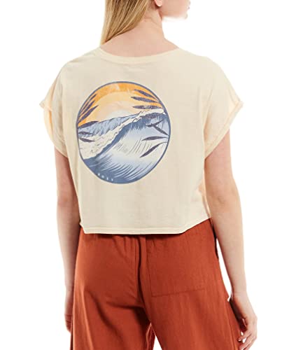 Roxy Paradise Feels T-Shirt Tapioca Lg (Us 11) #TOP26