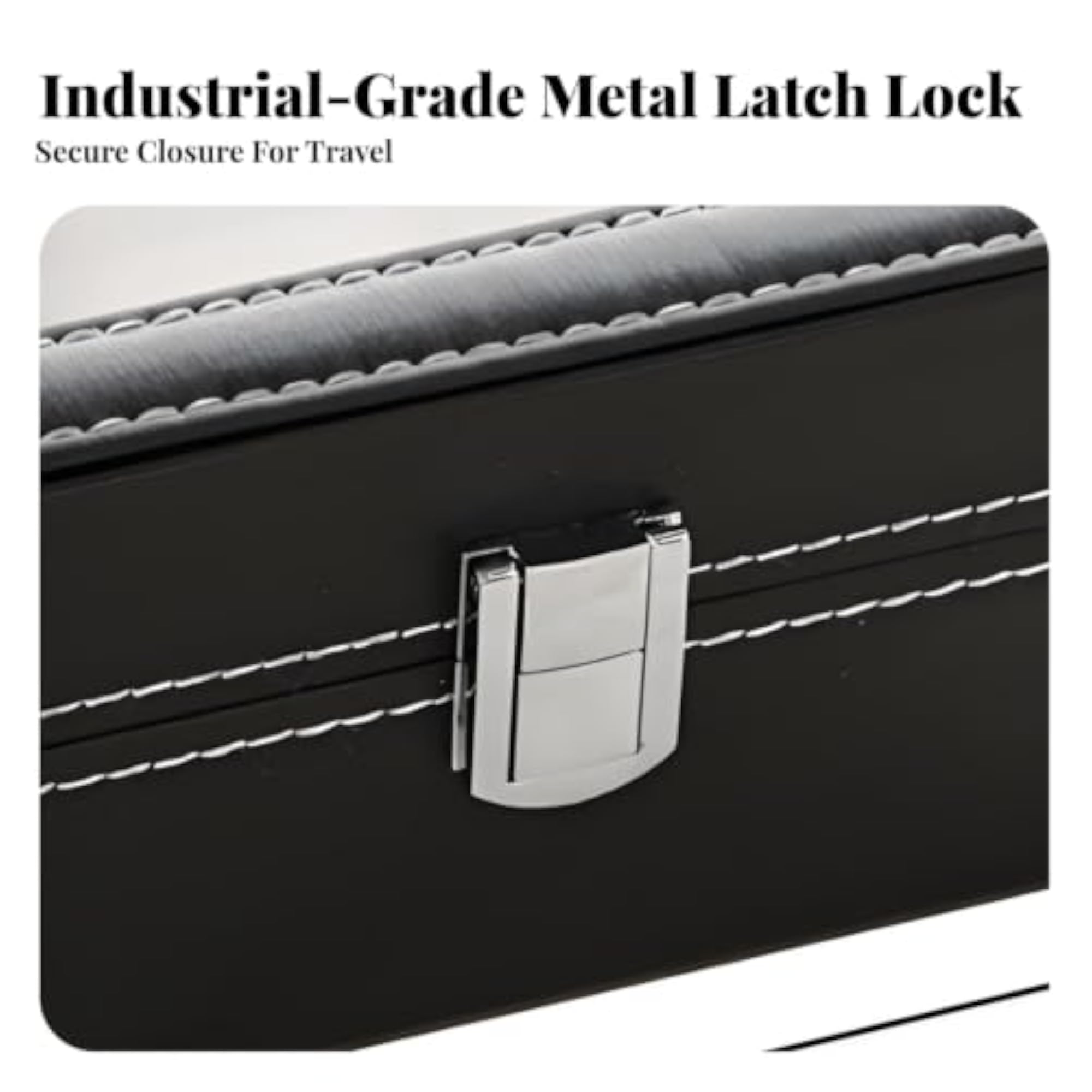 PU Leather Watch Display Box for 4 Watches, Scratch-Resistant