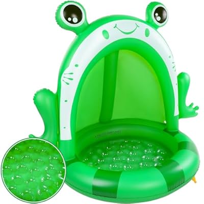 Planschbecken mit Froschdach: Aufblasbarer Babypool für Kinder – Spritziger Spaß und Sonnenschutz im Garten!