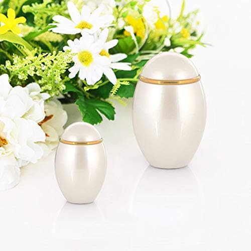 ミニ骨壷【ココス パールホワイト レギュラーサイズ 】[身近に感じる 手元供養 アルミプチポット ねじ式 袋 遺灰 遺骨 骨つぼ 骨