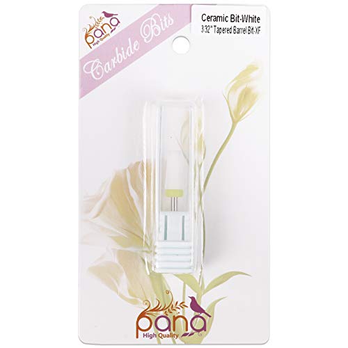 Pana Ceramic White Tapered Barrel Bit Nail Drill (Grit: Xf - Extra Fine - Xf) 3/32" Shank Size #TOP2