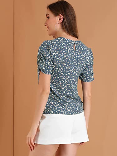 Image of TAGAS Women's Floral Puff Sleeves Western Top