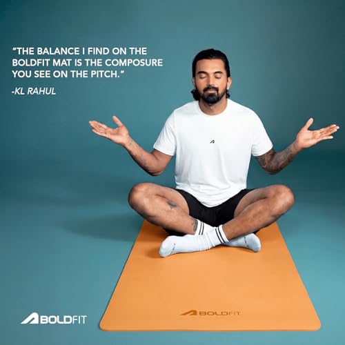 Image of Boldfit Yoga Mat for Man & Woman, 6mm Anti-Slip Yoga Mat with Strap, 6x2 ft Extra Cushion Super Foam, Sweat-Resistant, Durable Workout & Exercise Mat for Men & Women (Home Gym & Yoga Use)